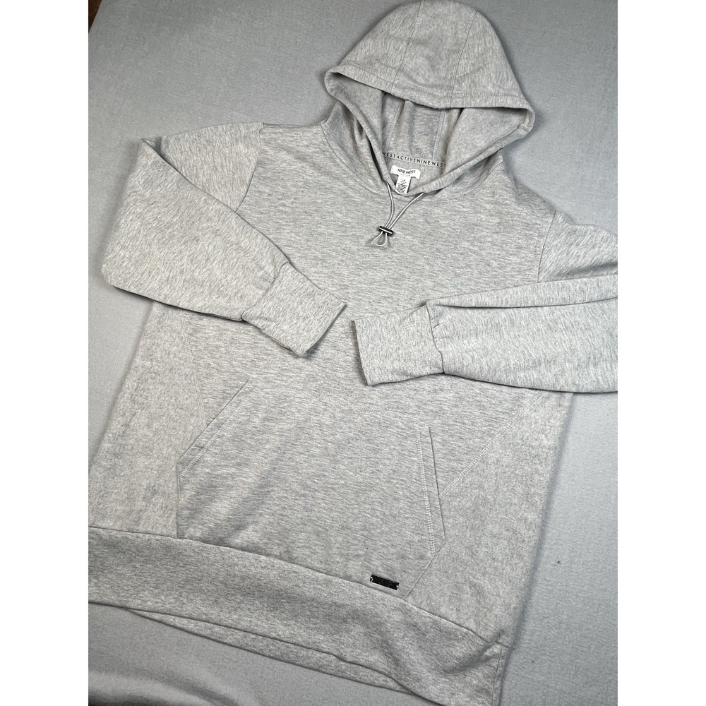 Nine West Active Hoodie2X Poly/rayon/cotton Gray Super Soft Gray Thumb Hole New